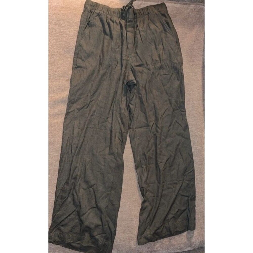 Olive Army Dark Green Gap Linen Pants XS